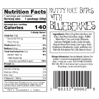 Nutty Rice Bites with Blueberries  (Pack of 6)