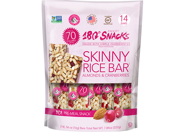 Skinny Rice Bar with Cranberries, Almonds, and Himalayan Salt (14 count)