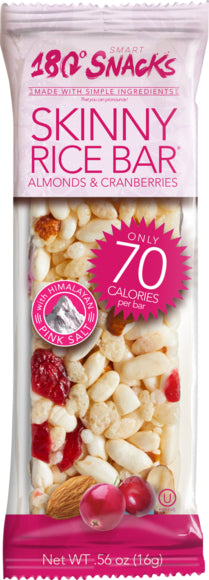 180 Snacks Skinny Rice Bars with Almonds and Himalayan Salt - Low Calorie  Snacks, Only 70 Calories 