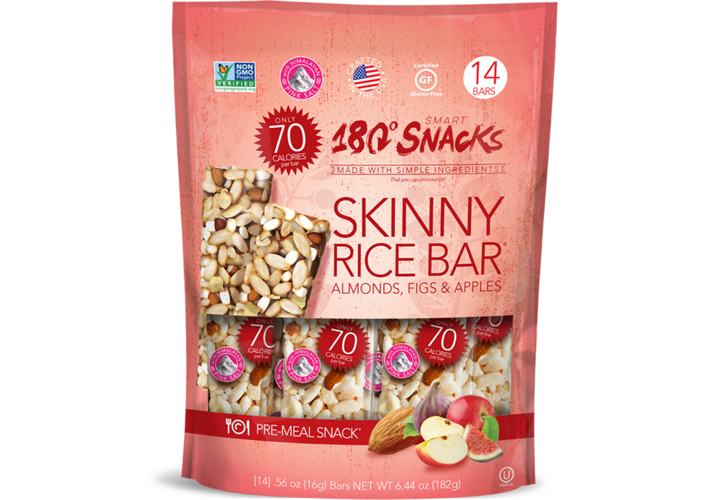 180 Snacks Skinny Rice Bar with Himalayan Salt , Total 7 Bars