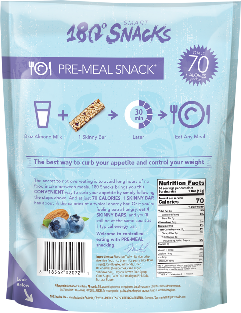 Skinny Rice Bar with Blueberries, Almonds, and Himalayan Salt (14 coun ...