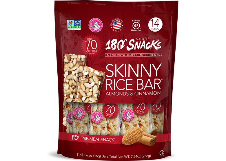 Skinny Rice Bar with Almonds, Cinnamon with Himalayan Salt (14 count ...