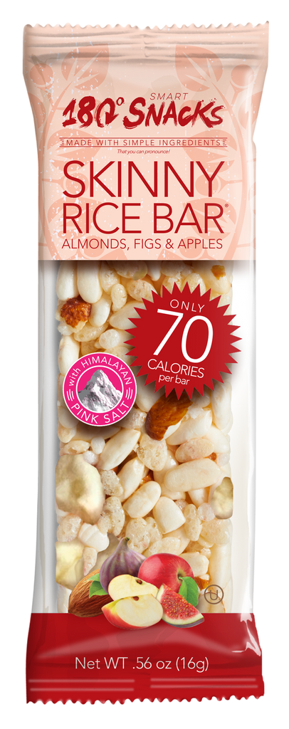 180 Snacks Pre-meal Snack Skinny Rice Bar 4 Variety Pack , total 28 bars,  3.95 oz per pack,gluten free,  almonds,blueberries,cranberries,figs,apples,cinnamon 