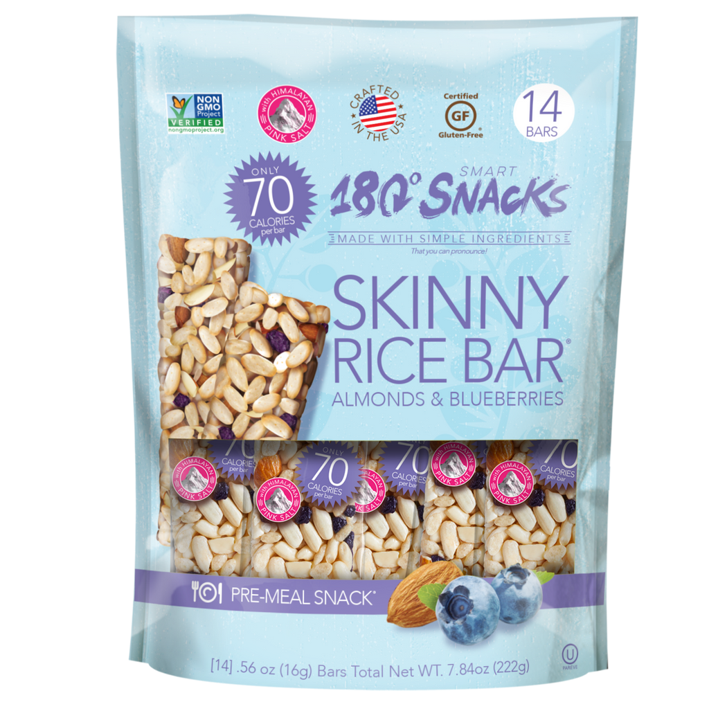 180 Snacks Skinny Rice Bar with Himalayan Salt 3 Packs, Total 🟰 21 Bars!